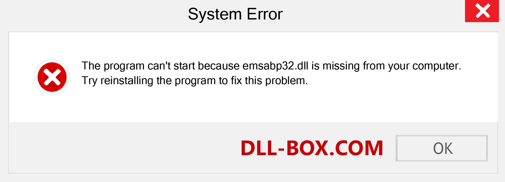  emsabp32.dll file is missing?. Download for Windows 7, 8, 10 - Fix  emsabp32 dll Missing Error on Windows, photos, images